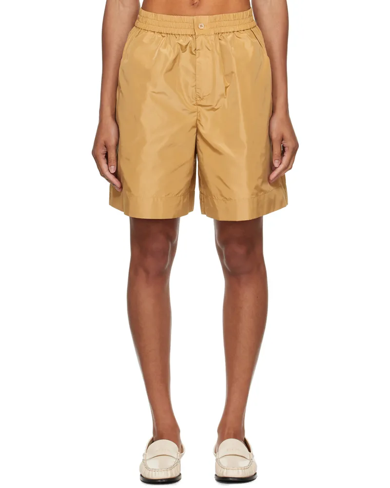 STAUD Beige Genny Shorts Fawn