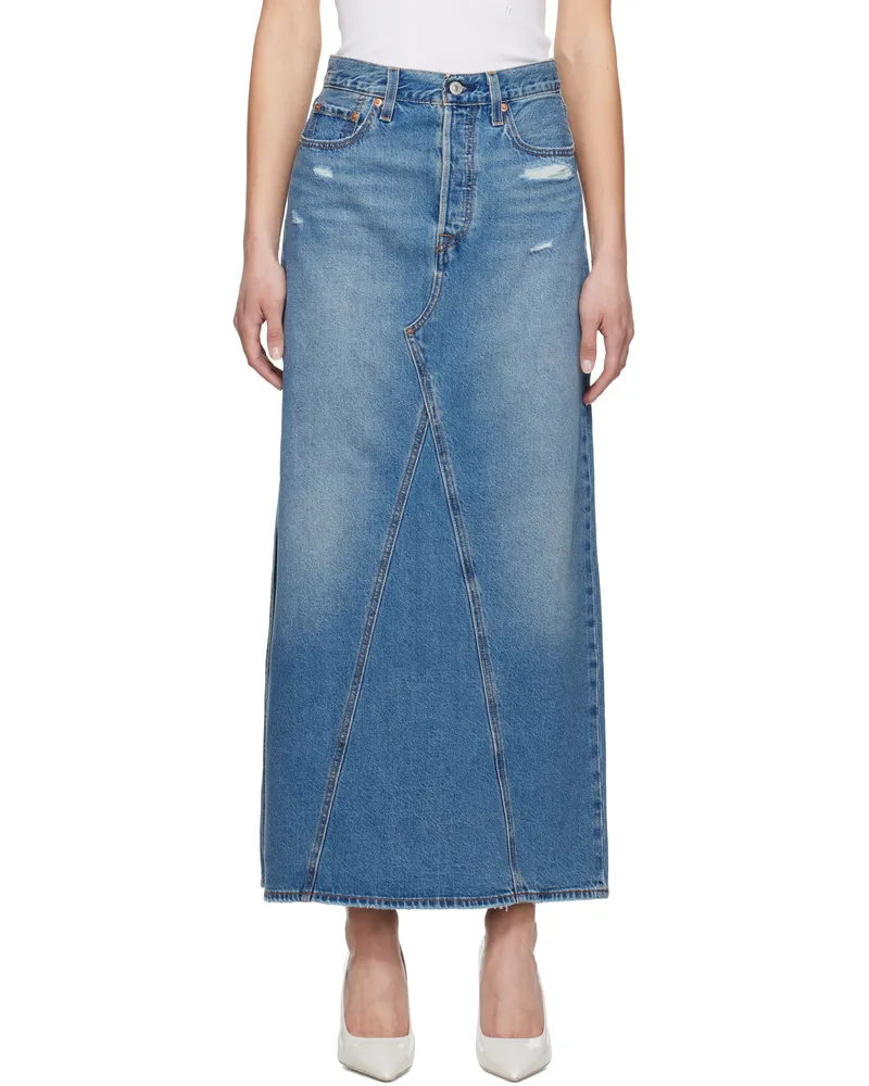Levi's Blue Icon Denim Maxi Skirt Verified