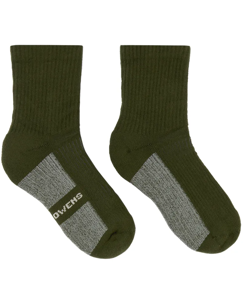 Rick Owens Kids Green Jacquard Socks 1508