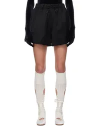 Simone Rocha Black Furry Welt Pocket Shorts Black