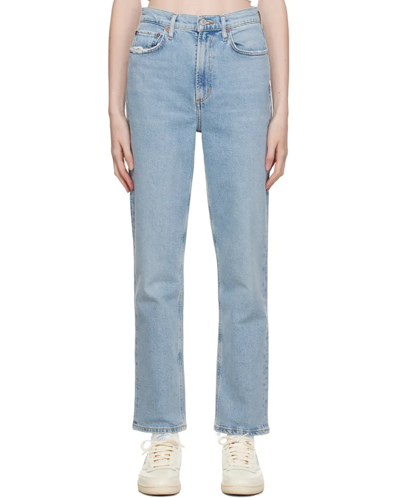 AGOLDE Blue Stovepipe Jeans Destination