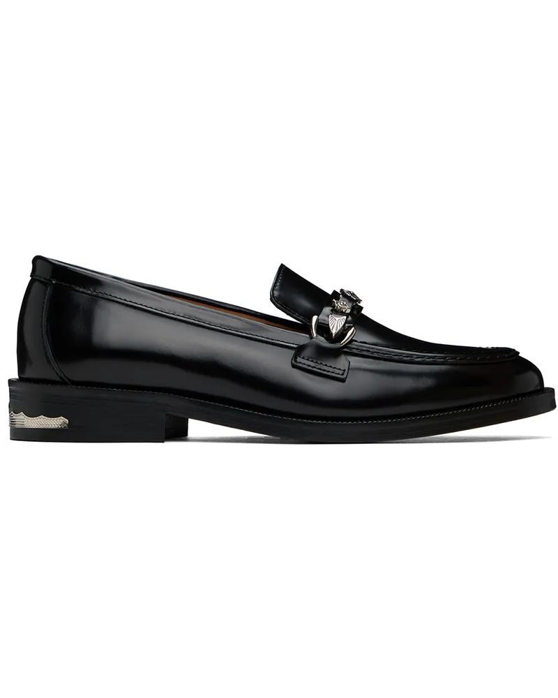 Toga Black Polished Loafers Black