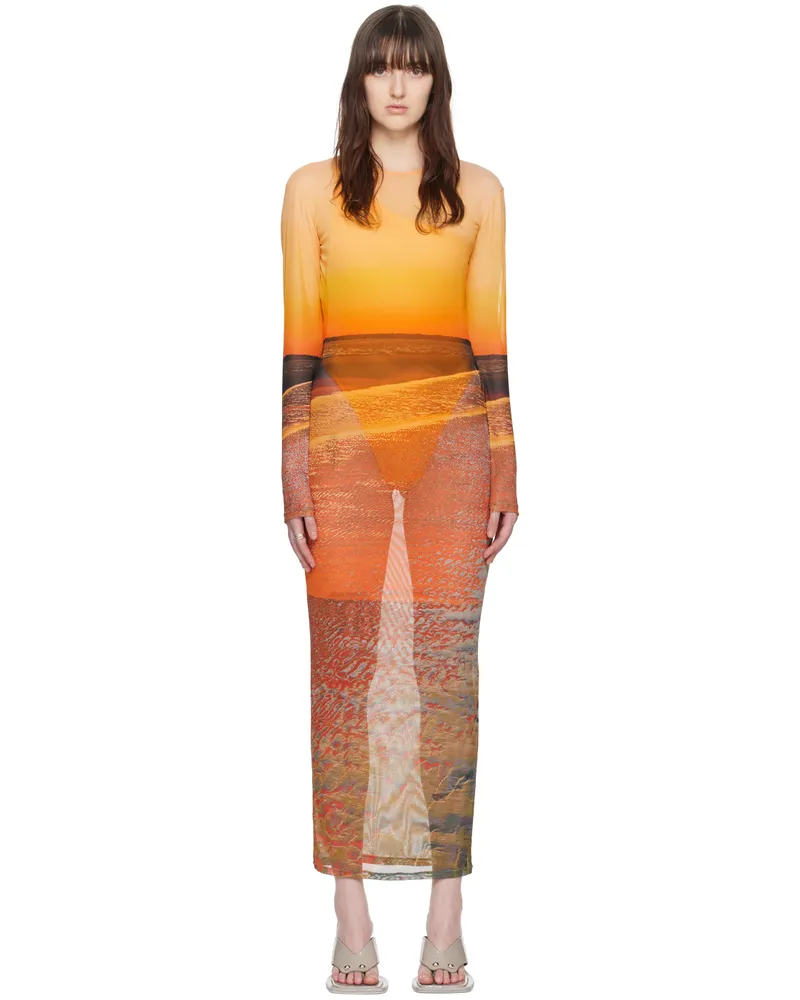 Louisa Ballou Multicolor Sunset Maxi Dress 2005