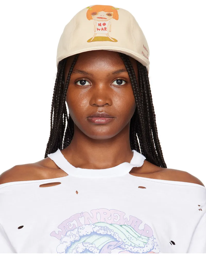 Stella McCartney Beige 'No War' Baseball Cap 9561