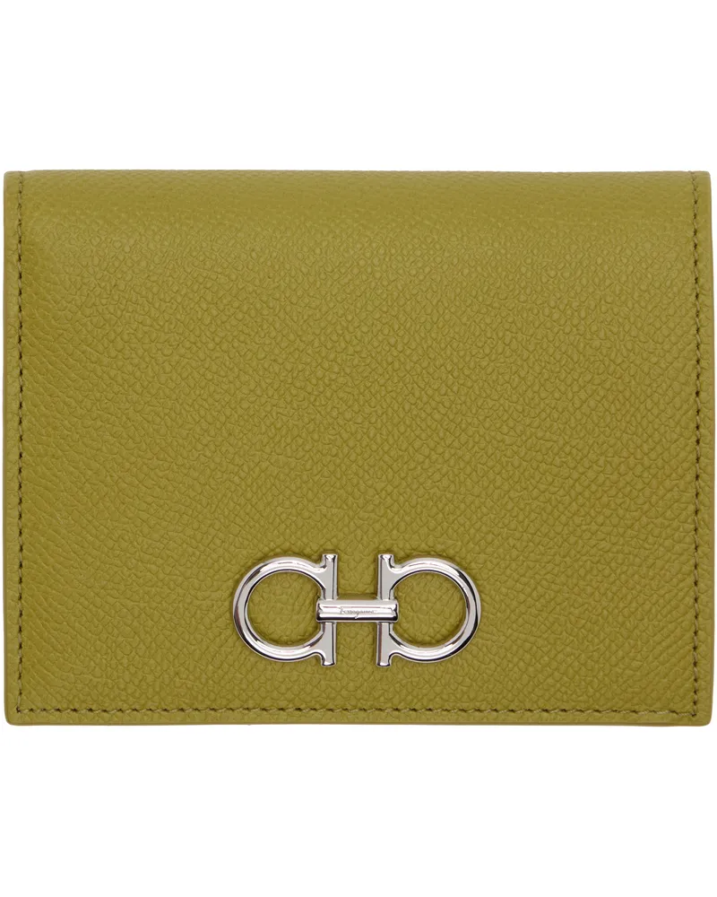 Ferragamo Green Gancini Compact Wallet 092