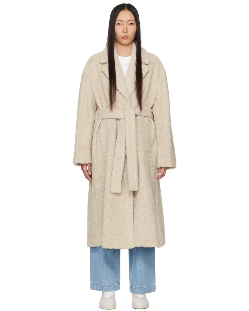 Axel Arigato Off-White Eden Faux-Shearling Coat Pale