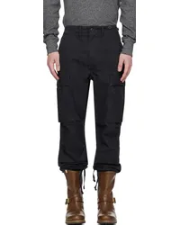 RRL Black Surplus Cargo Pants Black