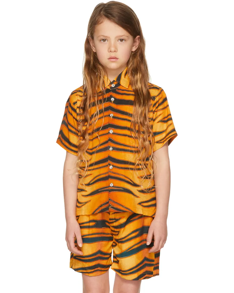 ENDLESS JOY SSENSE Exclusive Kids Black & Orange Harimau Short Sleeve Shirt Tiger