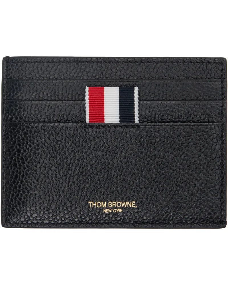 Thom Browne Black Pebble Grain Note Compartment Card Holder 001black