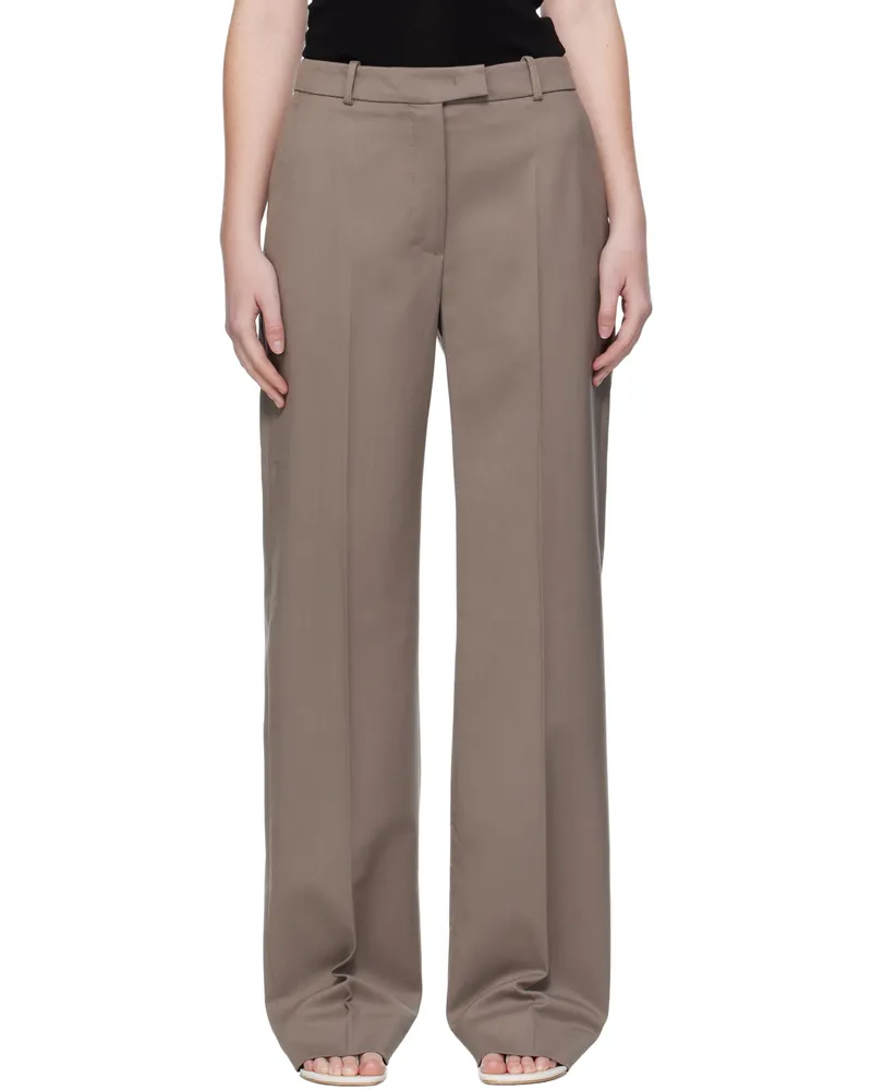 FRANKIE Shop Taupe Lenora Straight Trousers 219-taupe