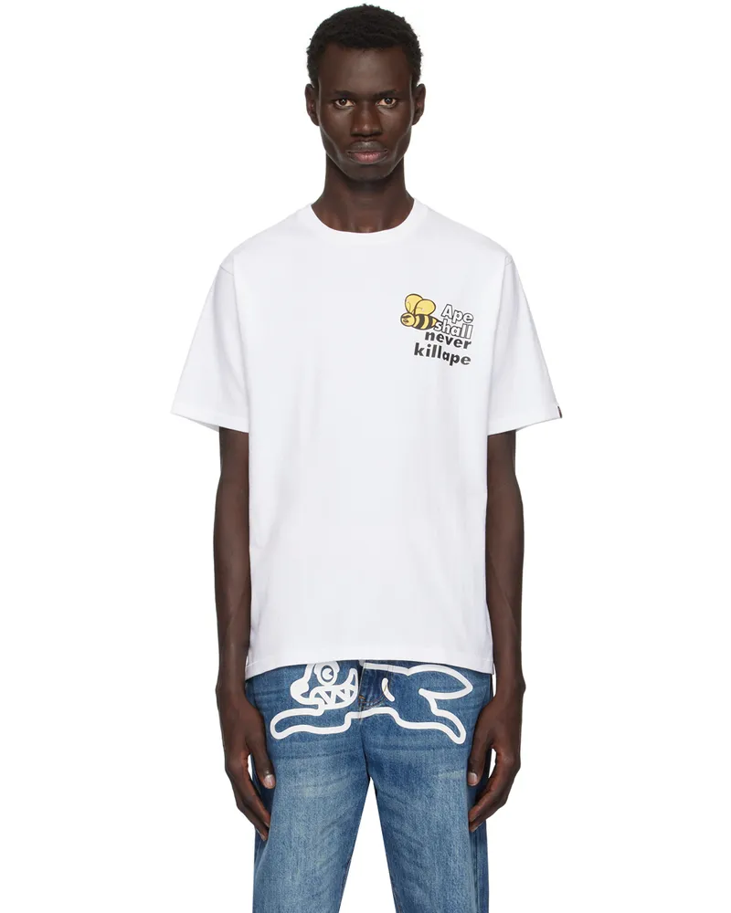 BAPE White Asnka Bee Logo T-shirt White