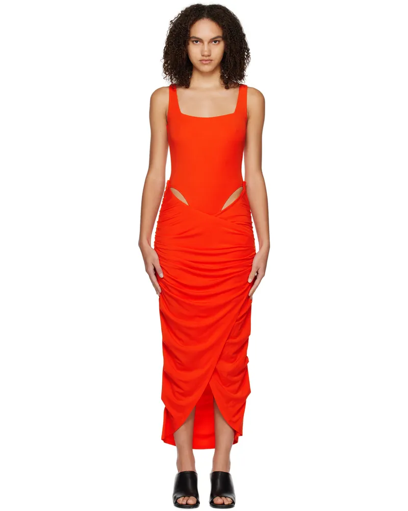 Paris Georgia Orange Mariah Midi Dress Tangerine