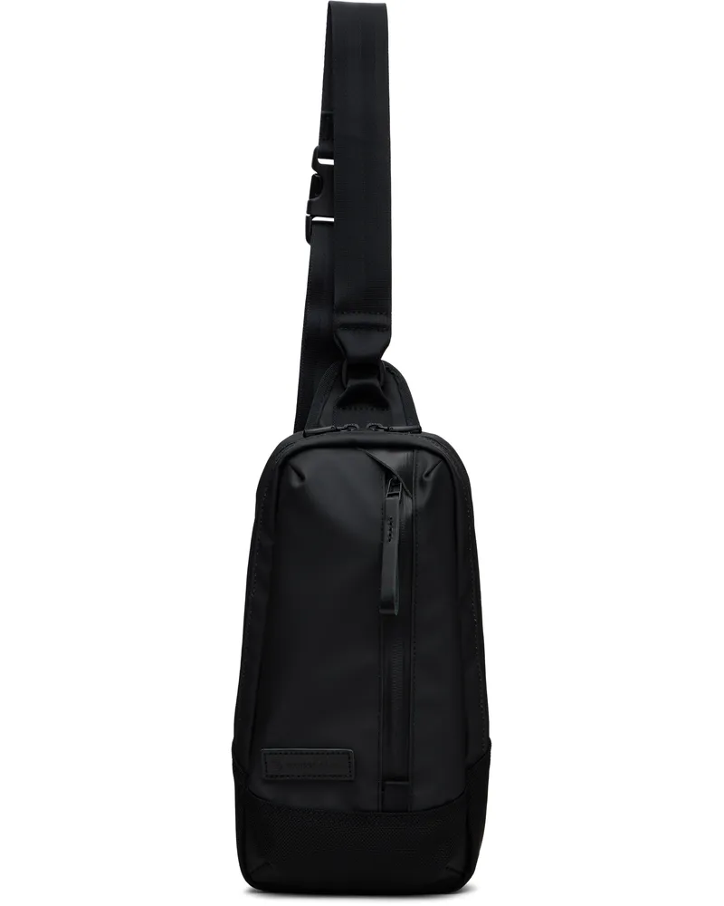MASTER PIECE Black Slick Leather Sling Bag Black