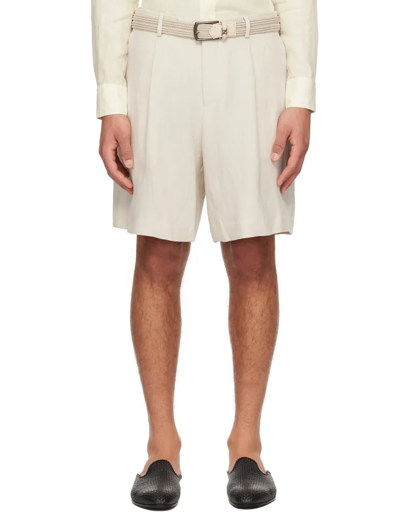 LARDINI Beige Pleated Shorts 120