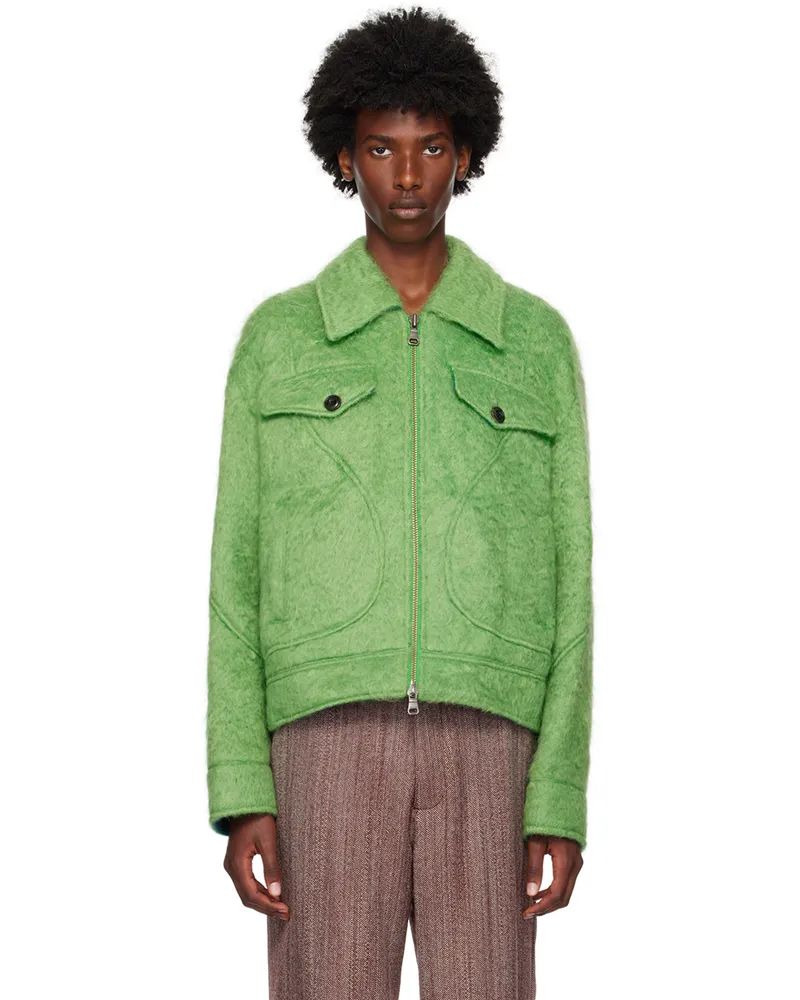 Andersson Bell Green Wado Shaggy Wool Jacket Green