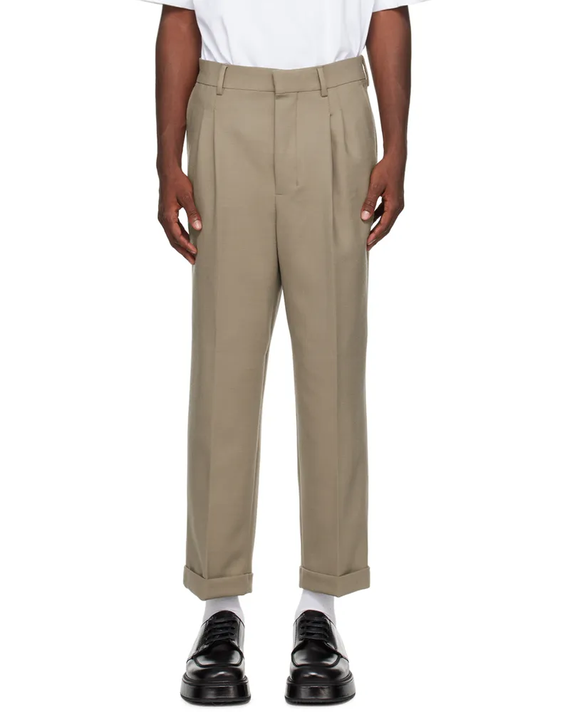 AMI Paris Taupe Carrot-Fit Trousers Taupe