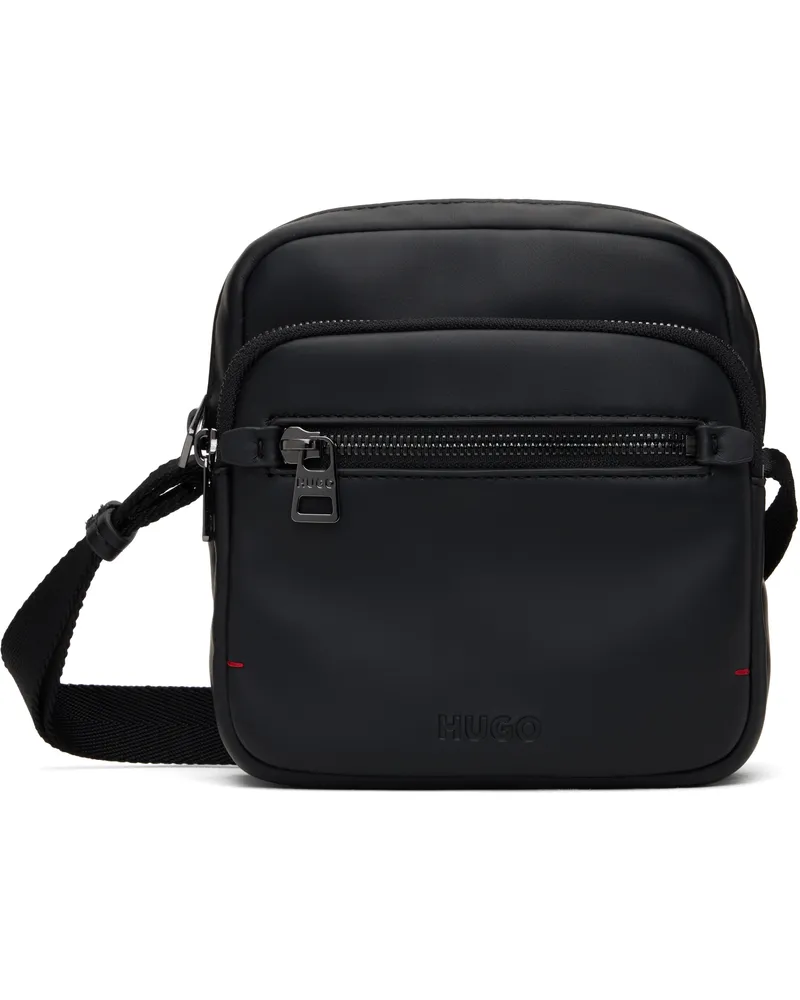 HUGO BOSS Black Faux-Leather Reporter Bag 001-black