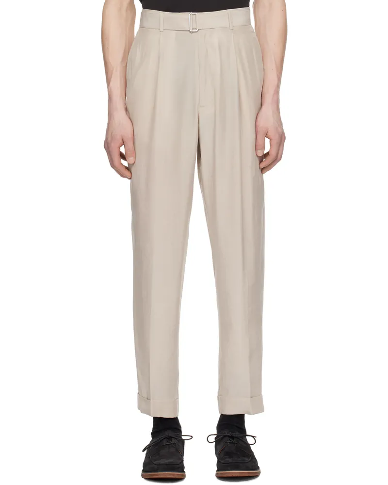 Officine Generale Beige Hugo Trousers Burnt