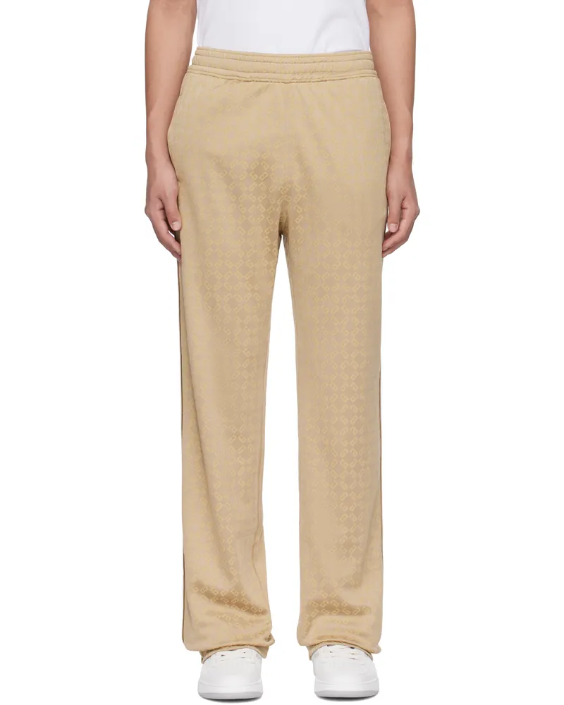 Givenchy Gold Shiny Monogram 72 Jacquard Sweatpants 277-beige