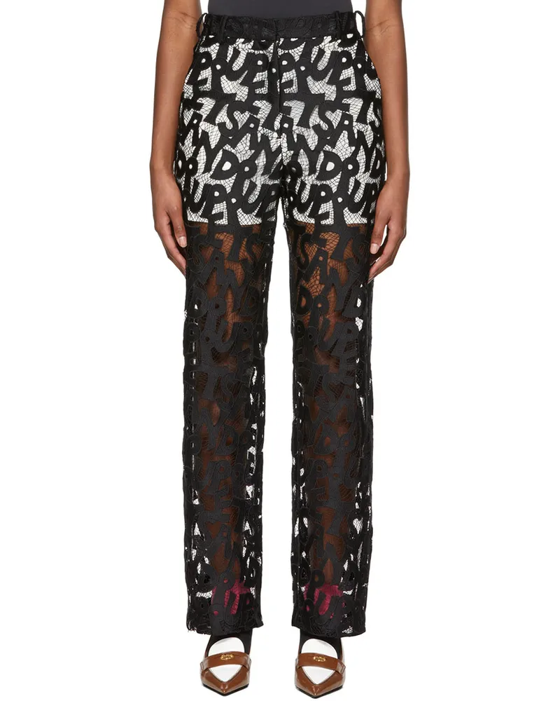 Puppets and Puppets Black Polyester Trousers Black