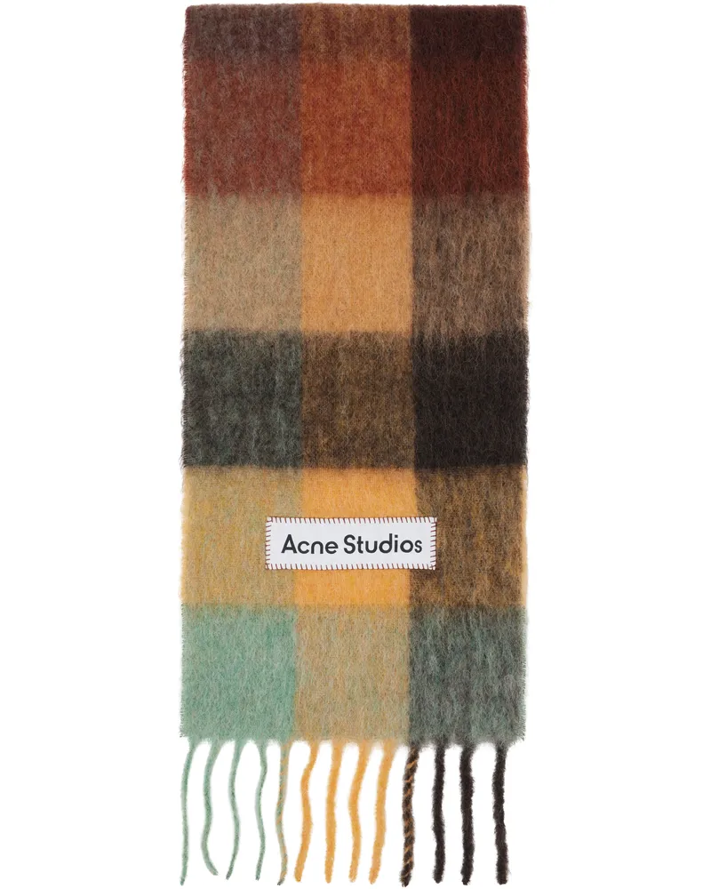 Acne Studios Multicolor Mohair Checked Scarf Bo9