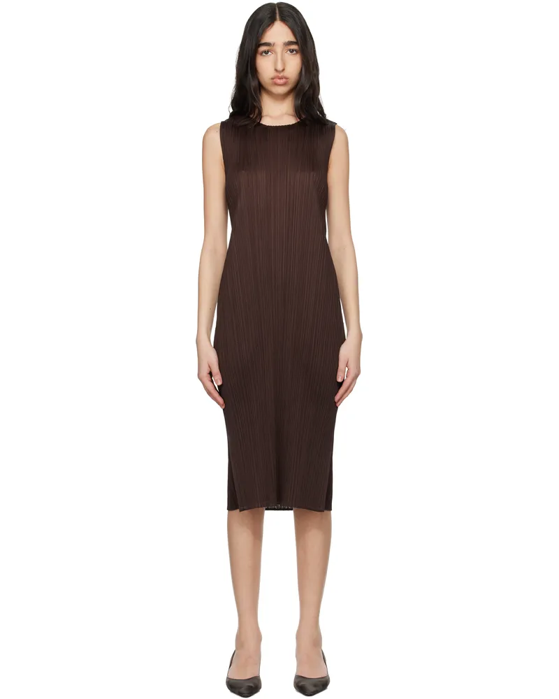 Issey Miyake Brown Monthly Colors March Midi Dress 45