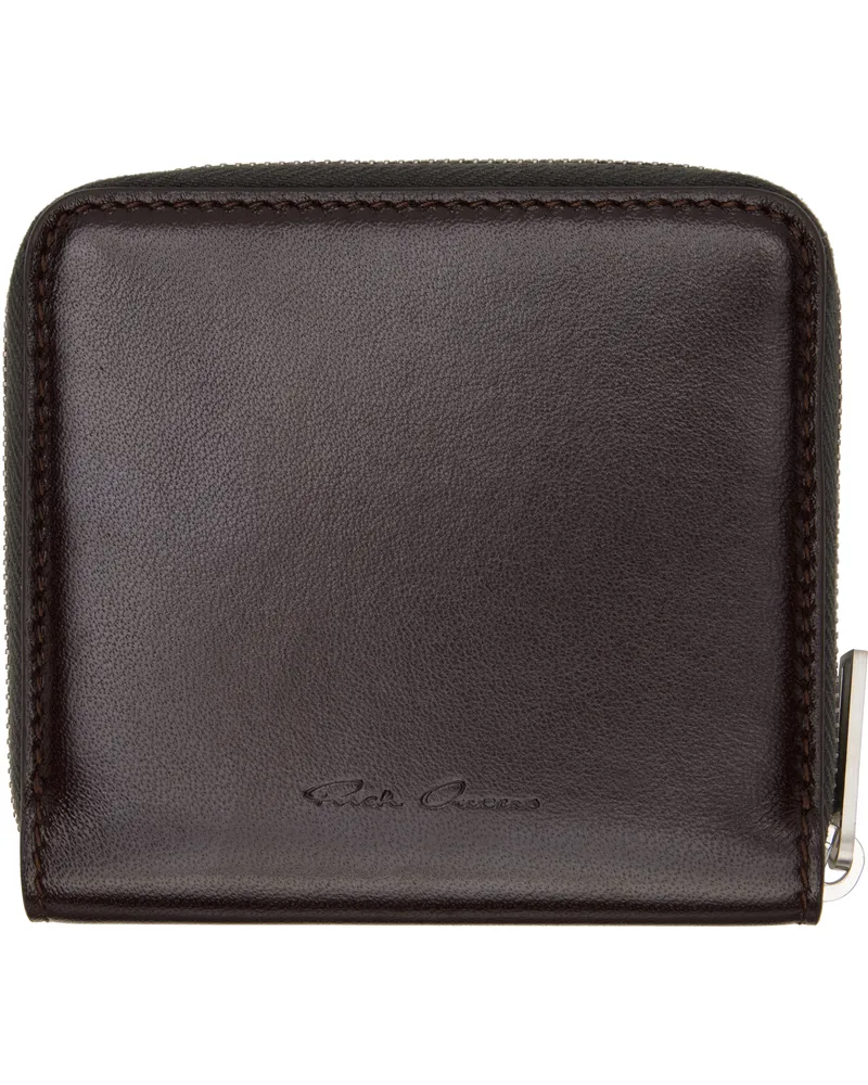 Rick Owens Brown Hollywood Zipped Wallet 14