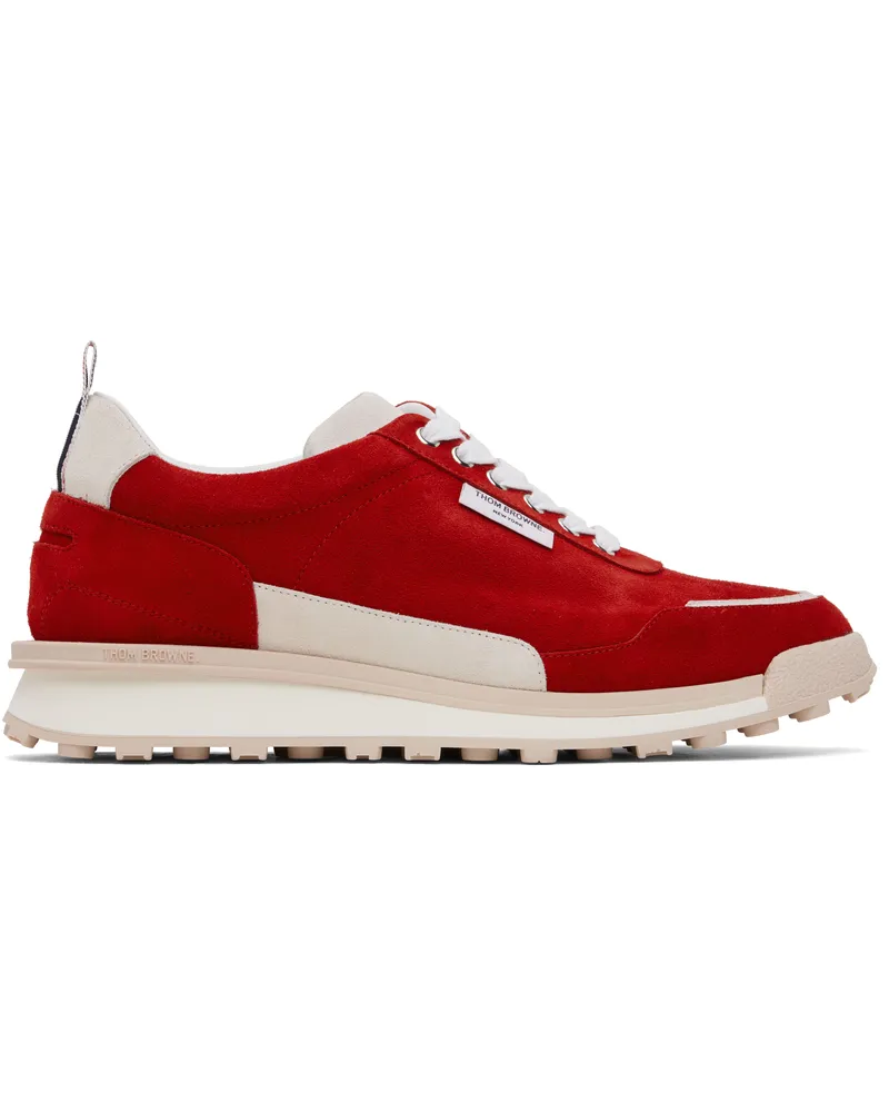 Thom Browne Red Calf Suede Alumni Sneakers 600
