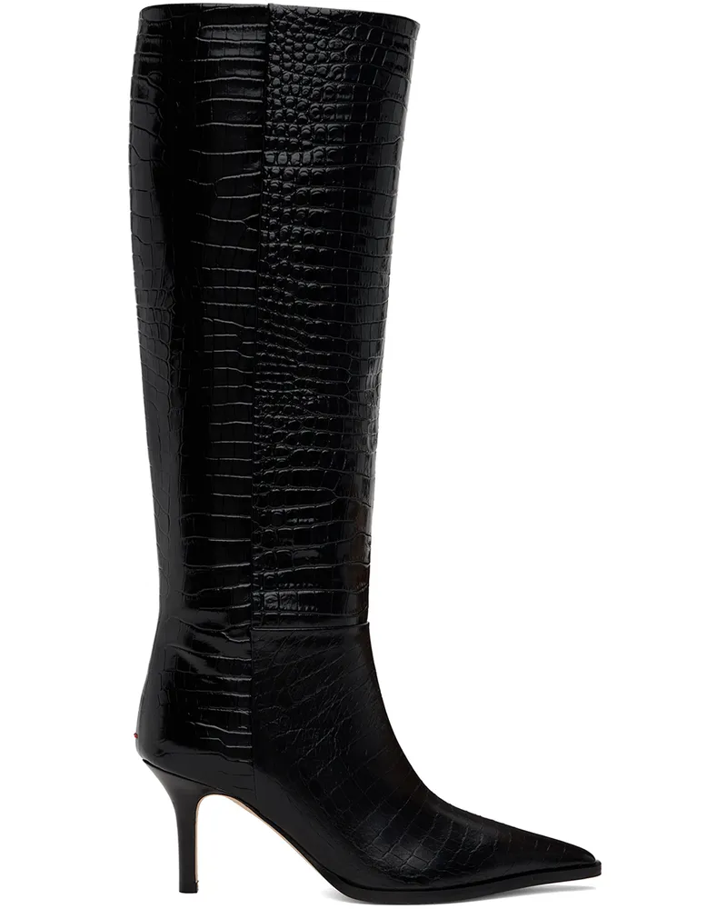 aeyde Black Tula Leather Tall Boots Black