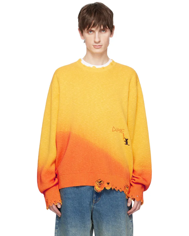 Dime Orange Cat Knit Sweater Sunset