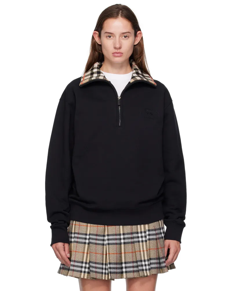 Burberry Black Zip-Up Polo Black