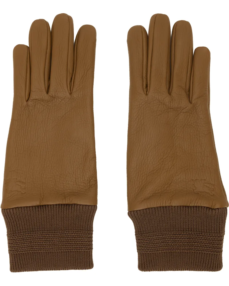 Burberry Brown Leather Gloves Hazel