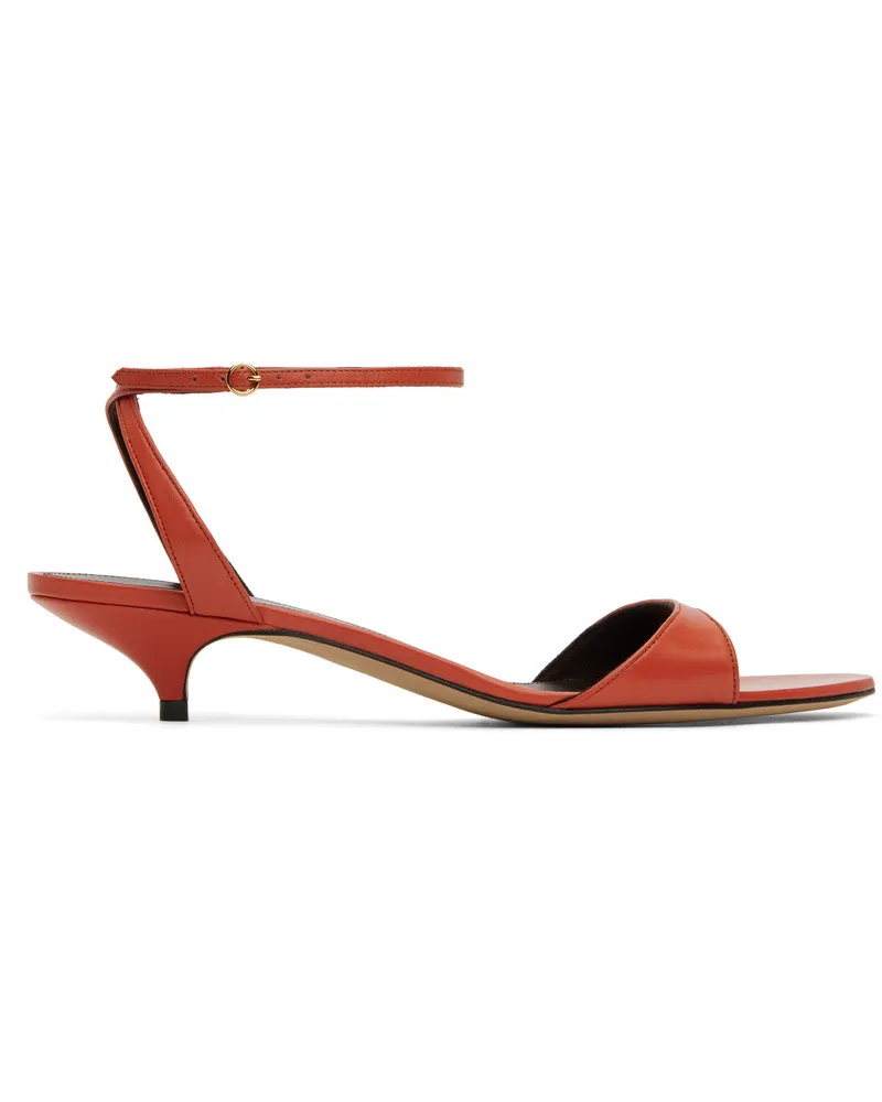 The Row Orange Vika Ankle Strap Kitten Heeled Sandals Ord