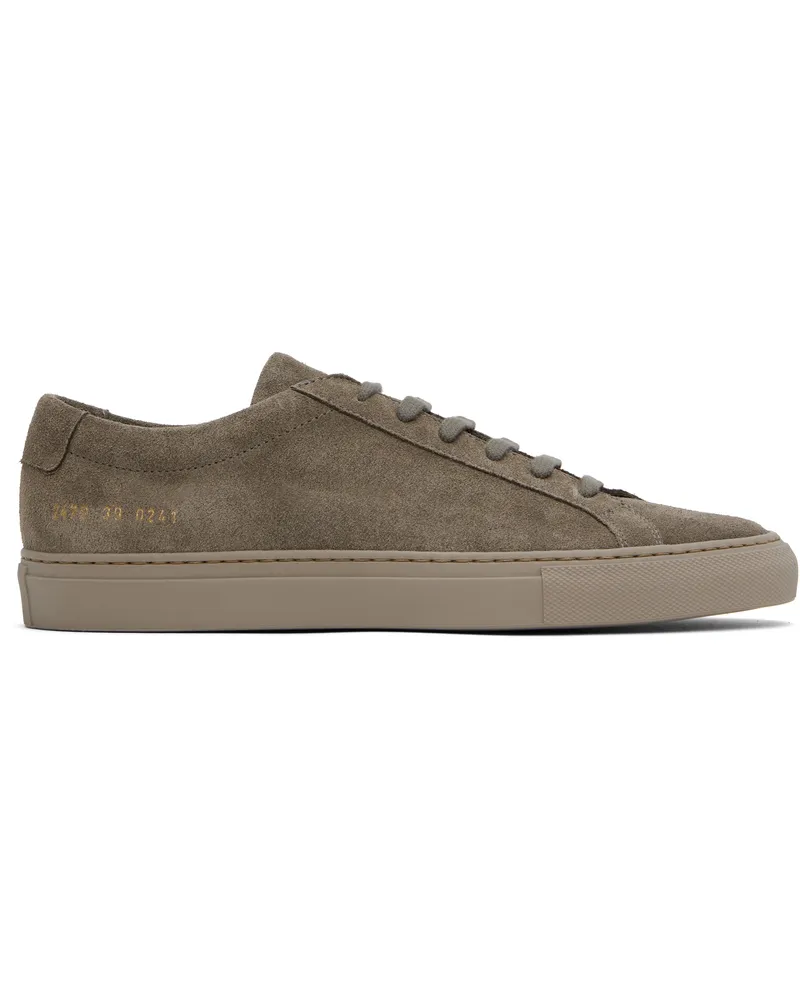 Common Projects Taupe Achilles Tonal Suede Sneakers 0241