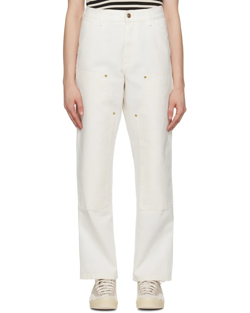 Carhartt WIP White Double Knee Trousers Wax
