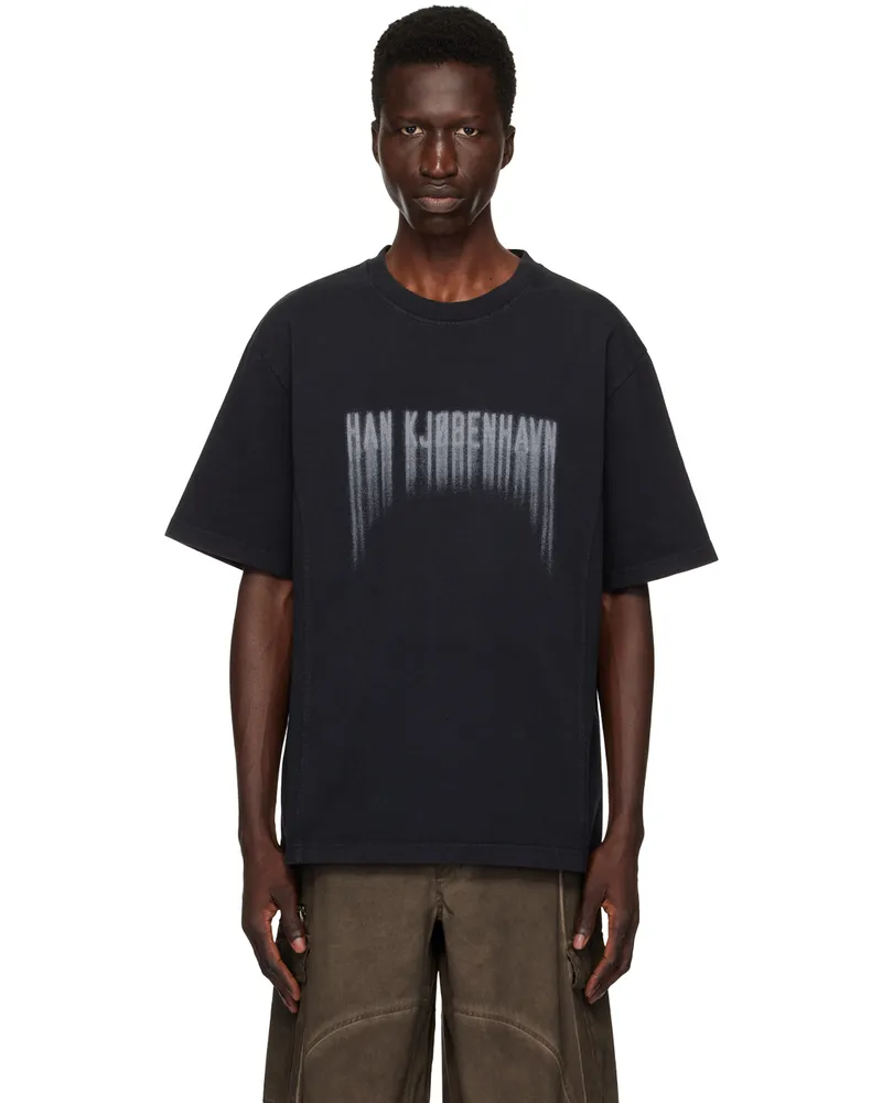 Han Kjøbenhavn Black Faded Logo T-Shirt Black