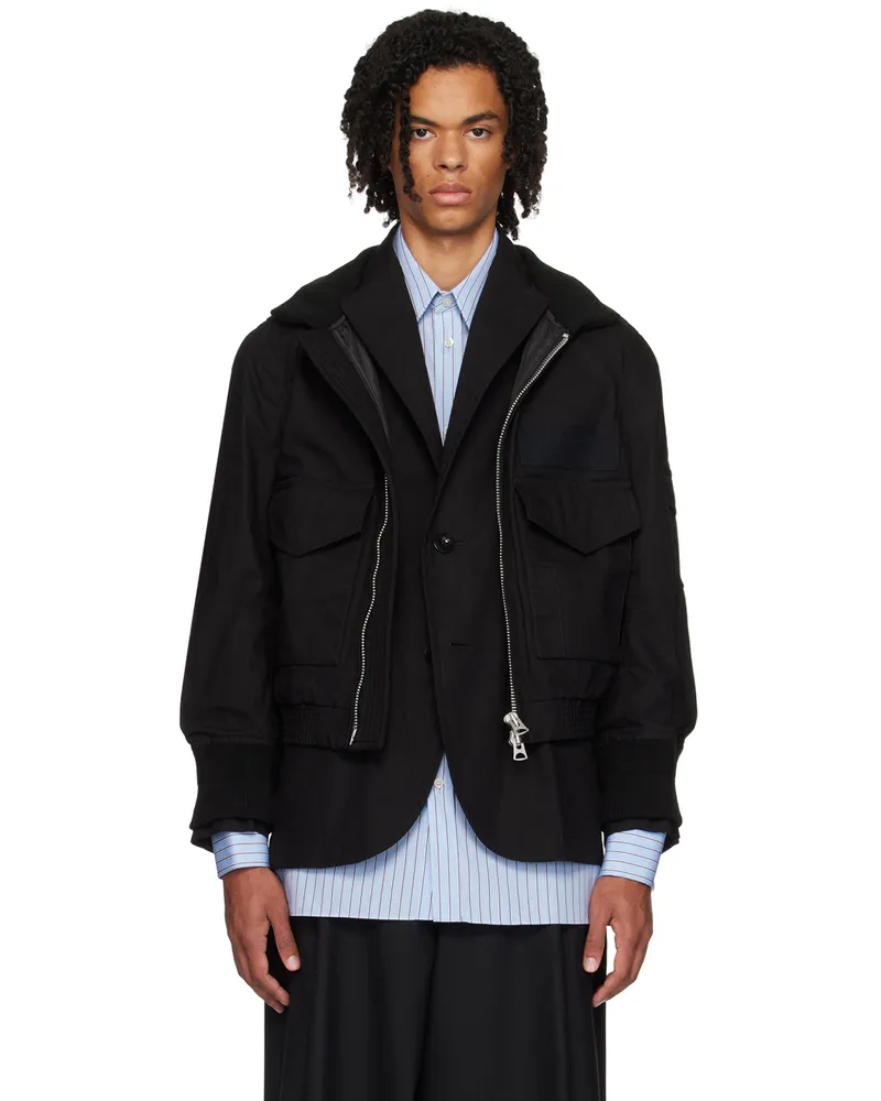 Sacai Black Flap Pocket Jacket 001