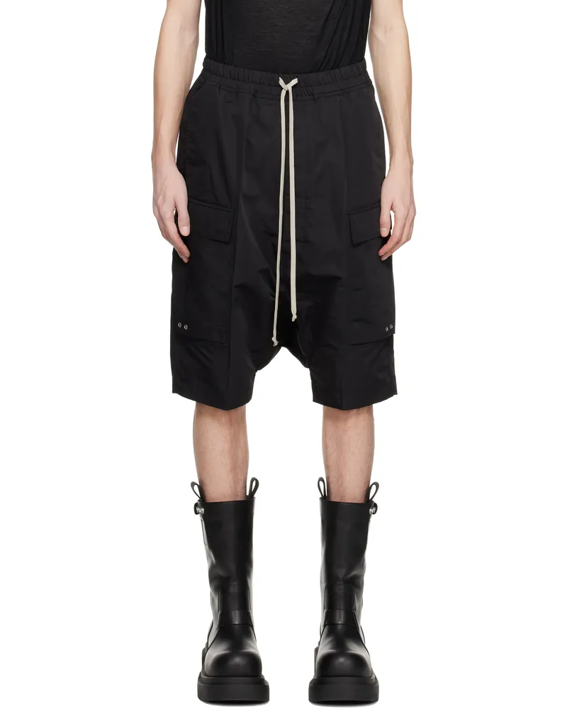 Rick Owens Black Hollywood Cargo Pods Shorts 09