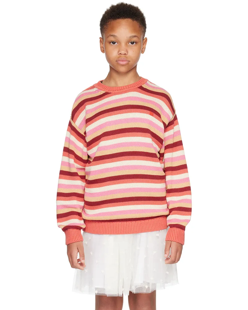 Acne Studios Kids Orange Striped Sweater Rusty