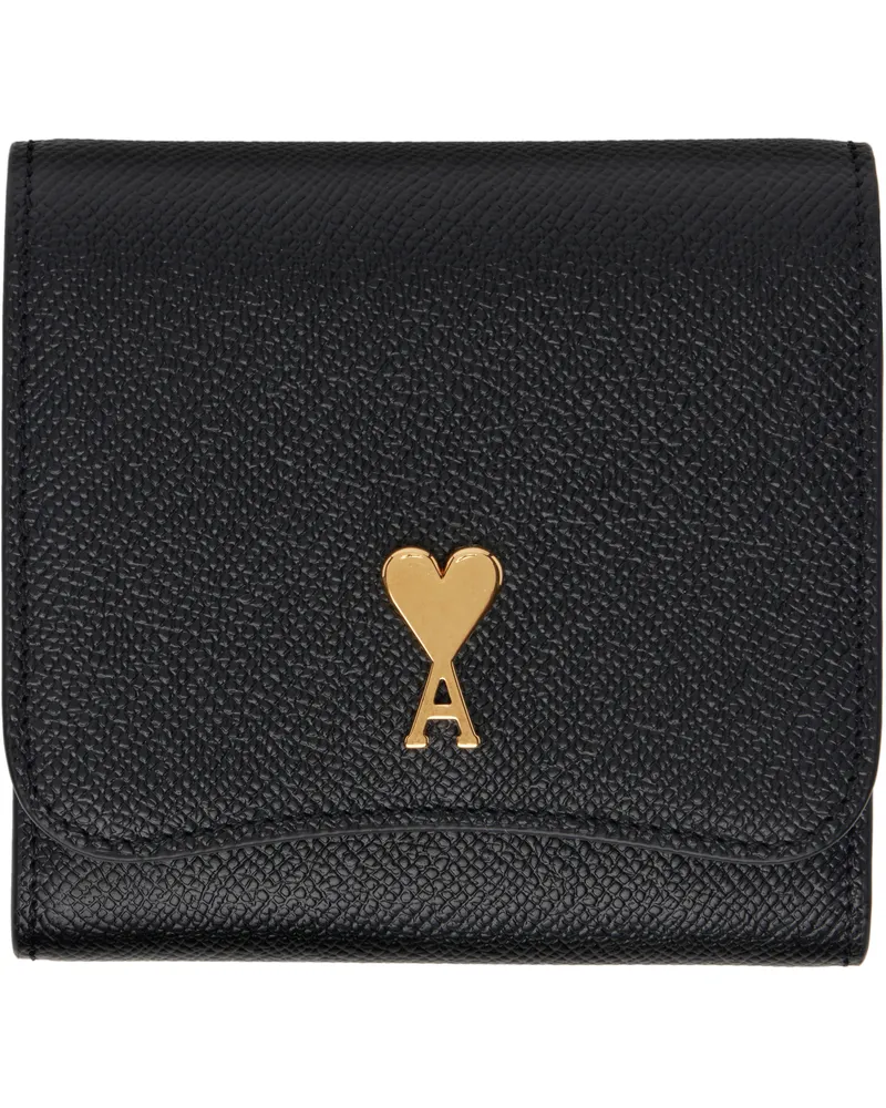 AMI Paris Black Leather Paris Paris Wallet Black