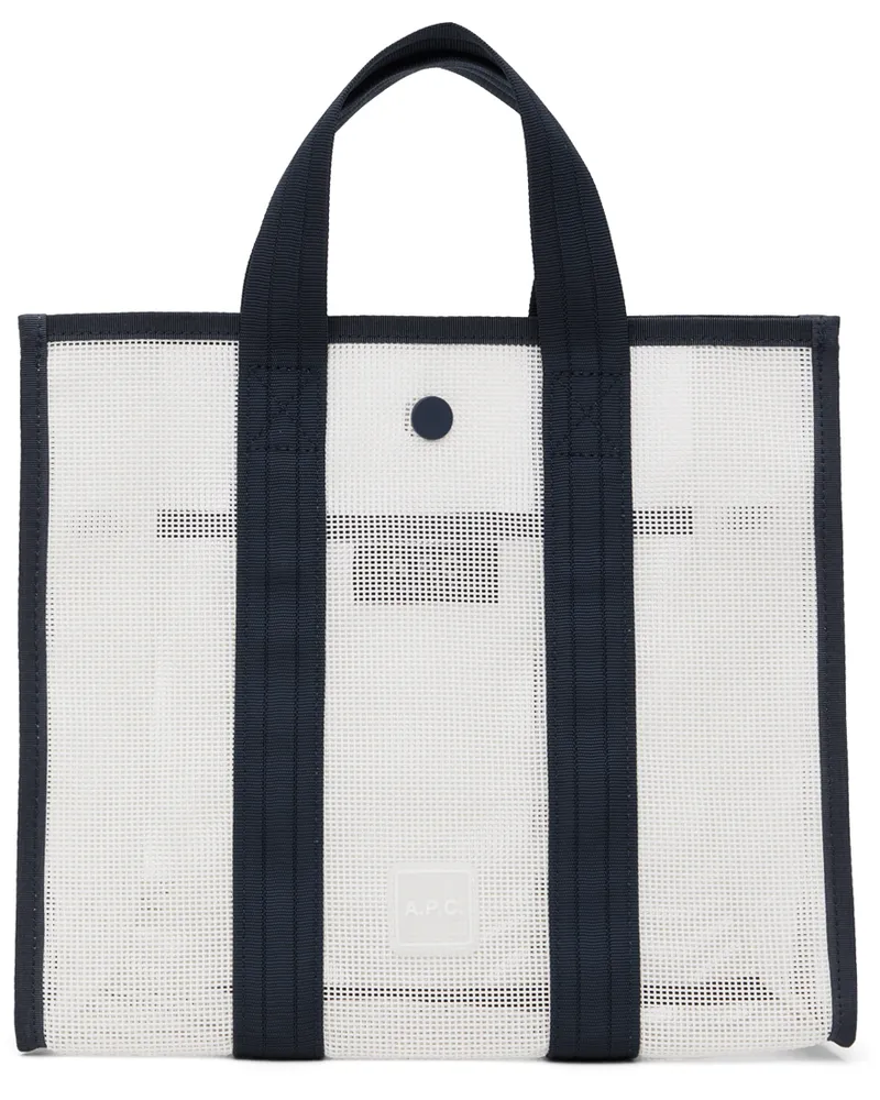 A.P.C. White Louise Small Tote Tad