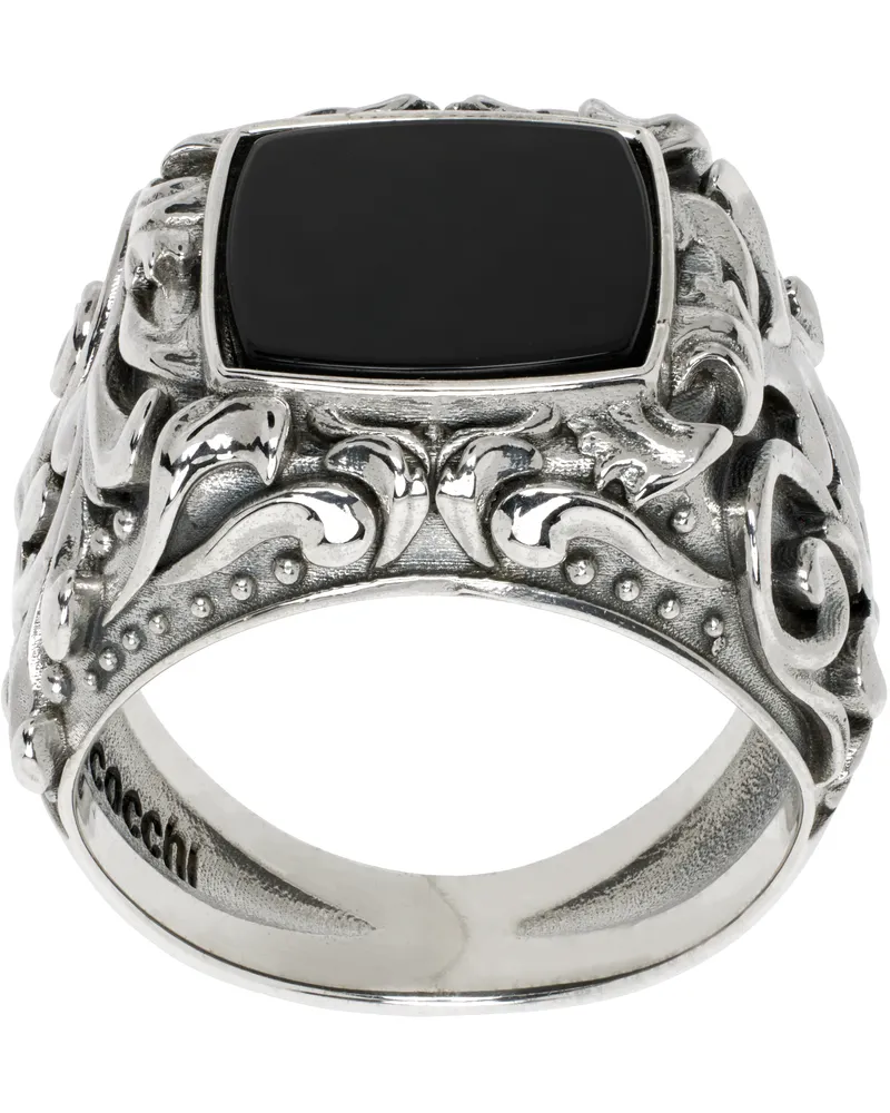 Emanuele Bicocchi Silver Arabesque Chevalier Ring Silver
