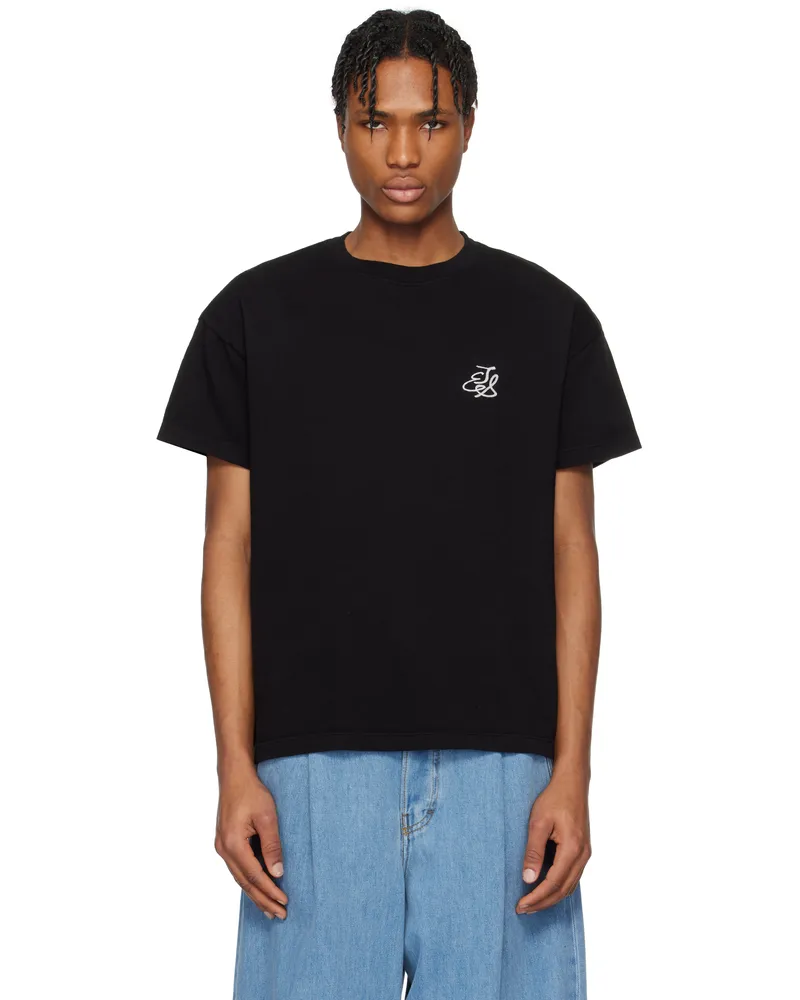 The Elder Statesman Black 'TES' Logo T-shirt Black
