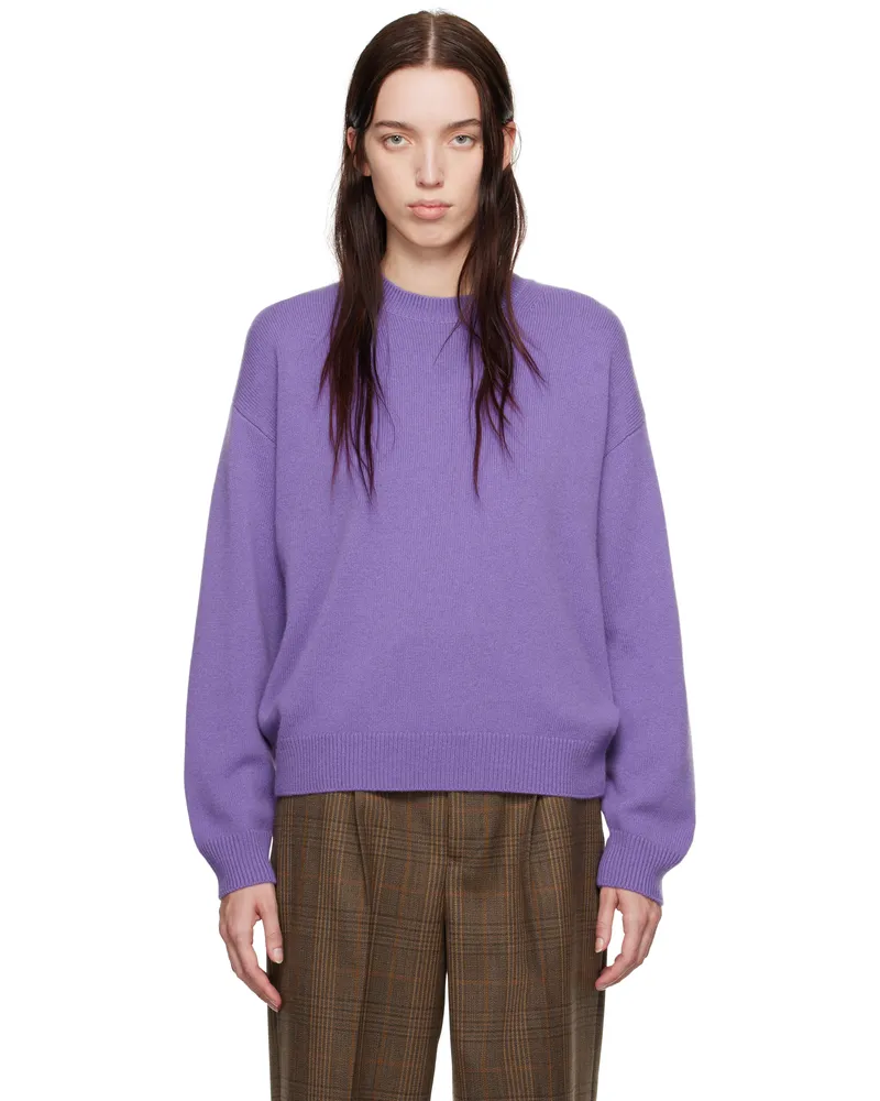 AURALEE Purple Baby Cashmere Knit Sweater Purple