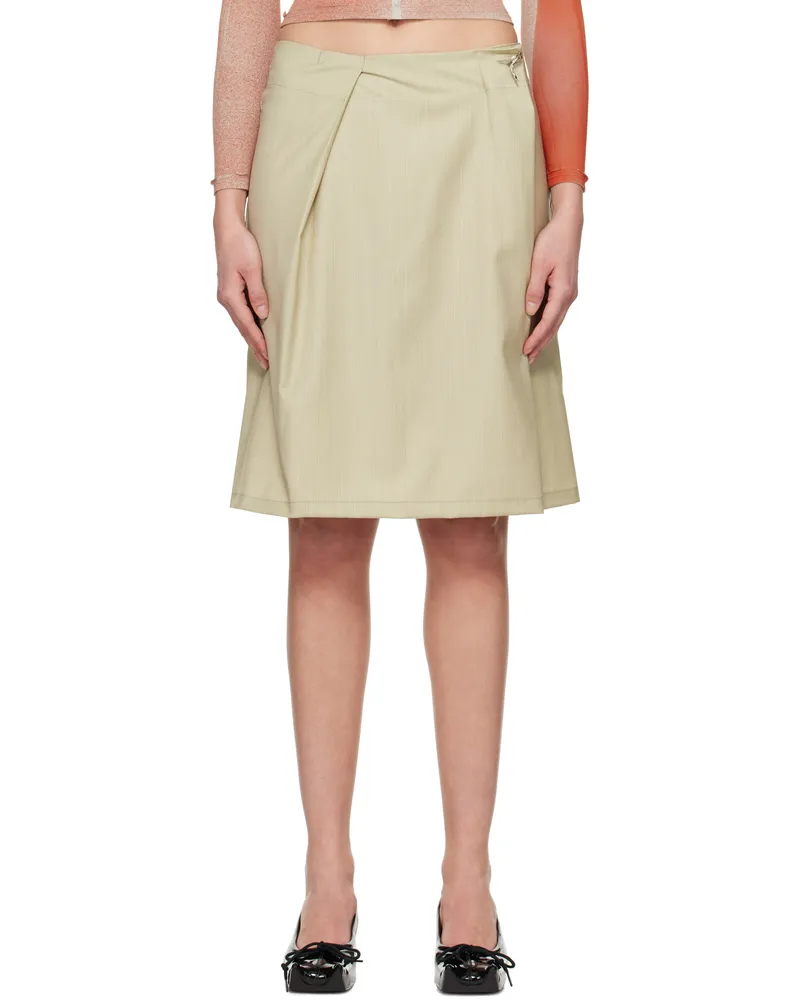 SERAPIS Beige Jewel Rudder Midi Skirt Beige