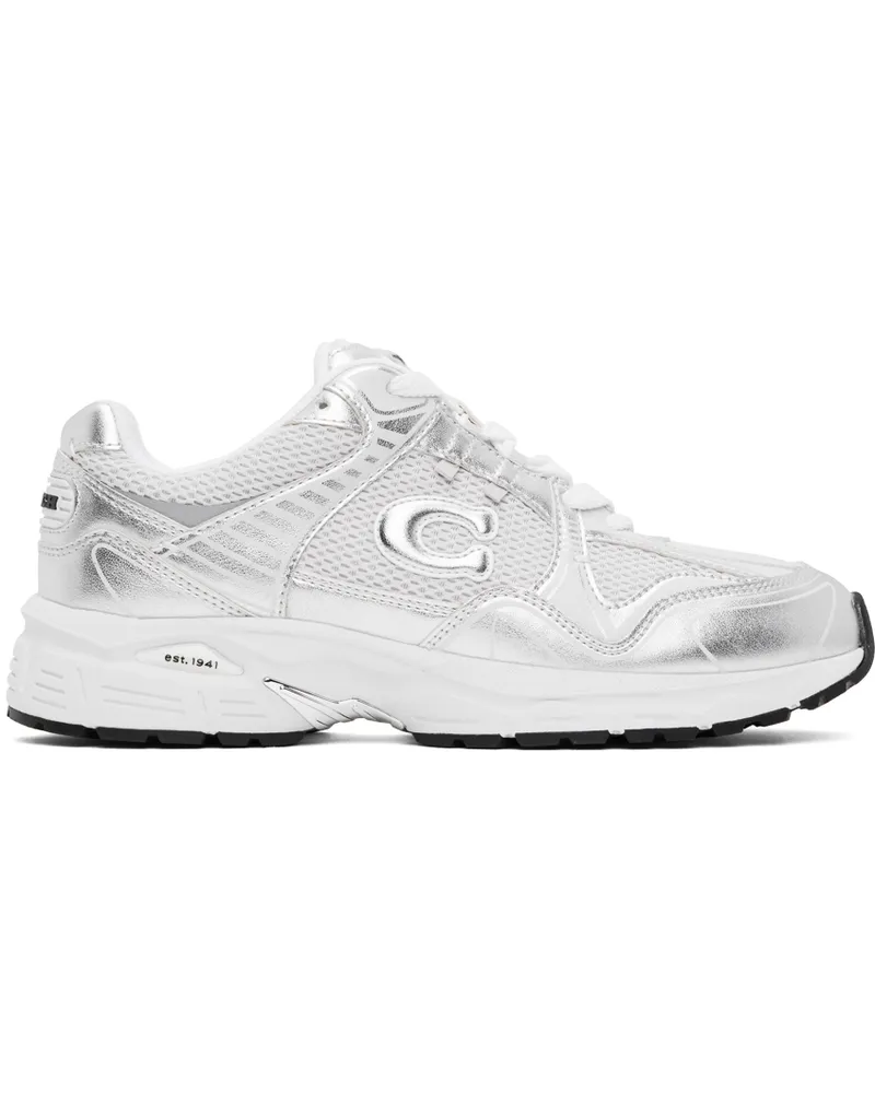 Coach Silver & White C301 Sneakers Optic