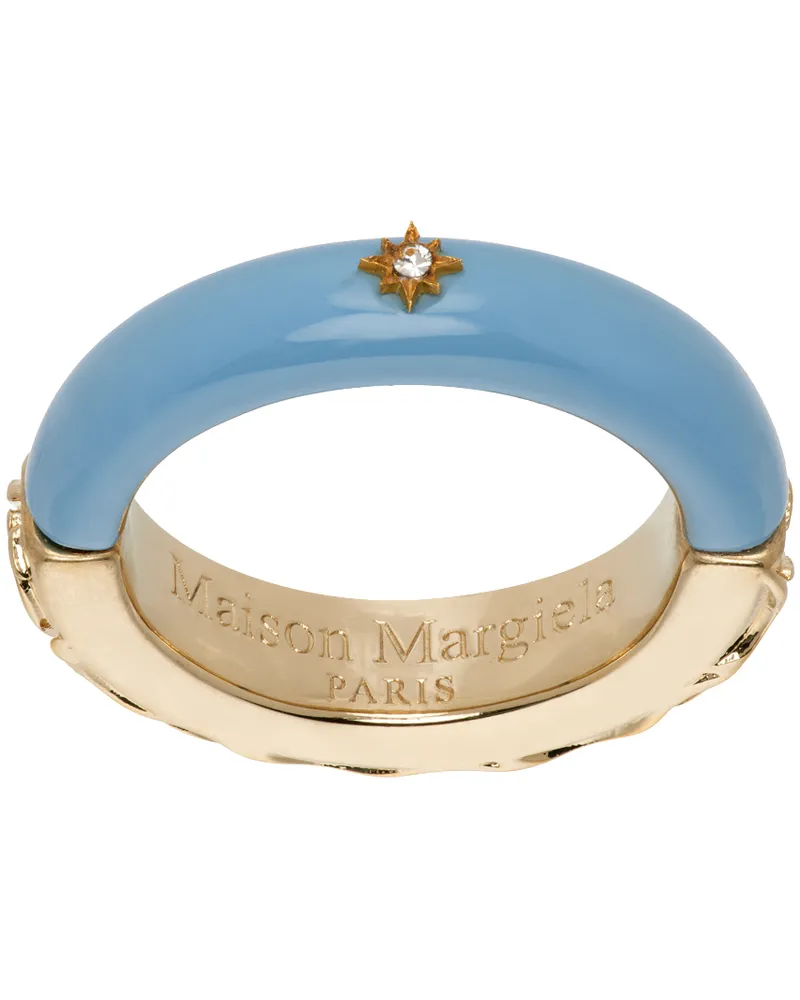 Maison Margiela Gold & Blue Enamel Ring 961