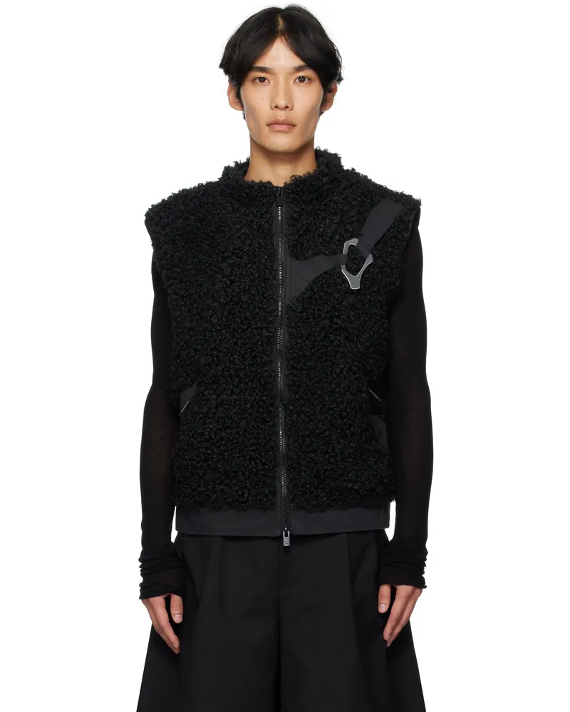 Heliot Emil Black Chiaroscuro Vest Fleece