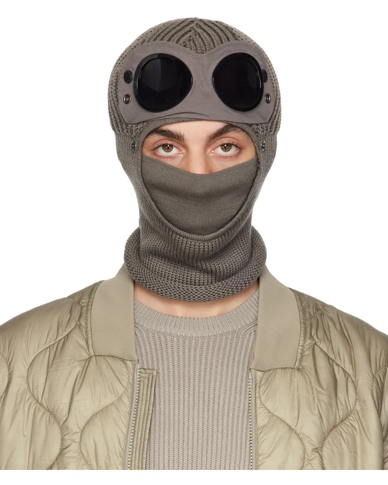 C.P. Company Gray Goggle Balaclava Walnut