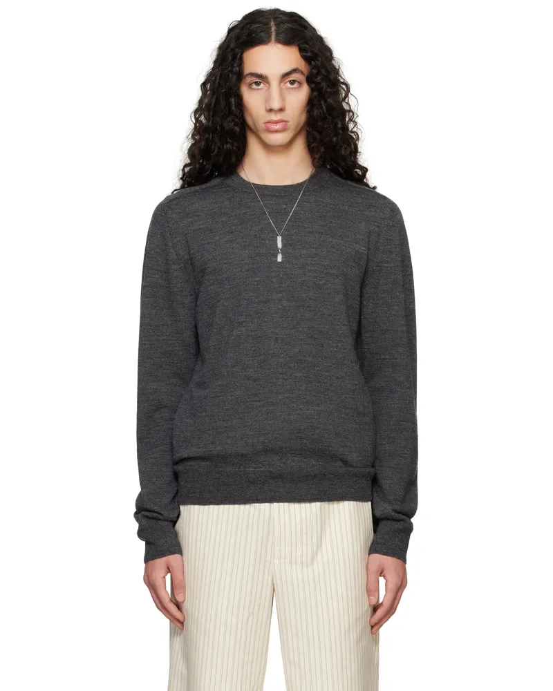 Maison Margiela Gray Elbow Patch Sweater 859m
